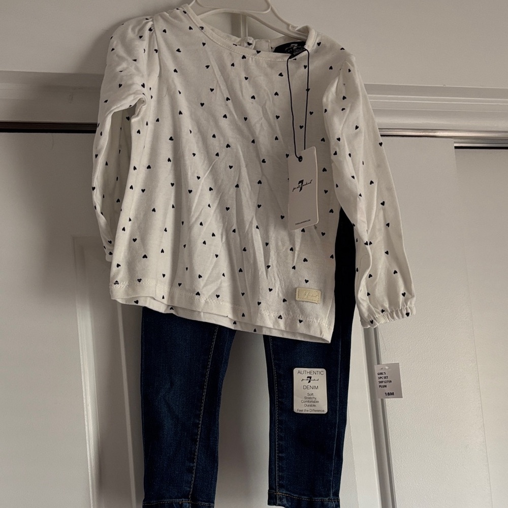 NWT - 7 for all mankind toddler girl set - 18m
